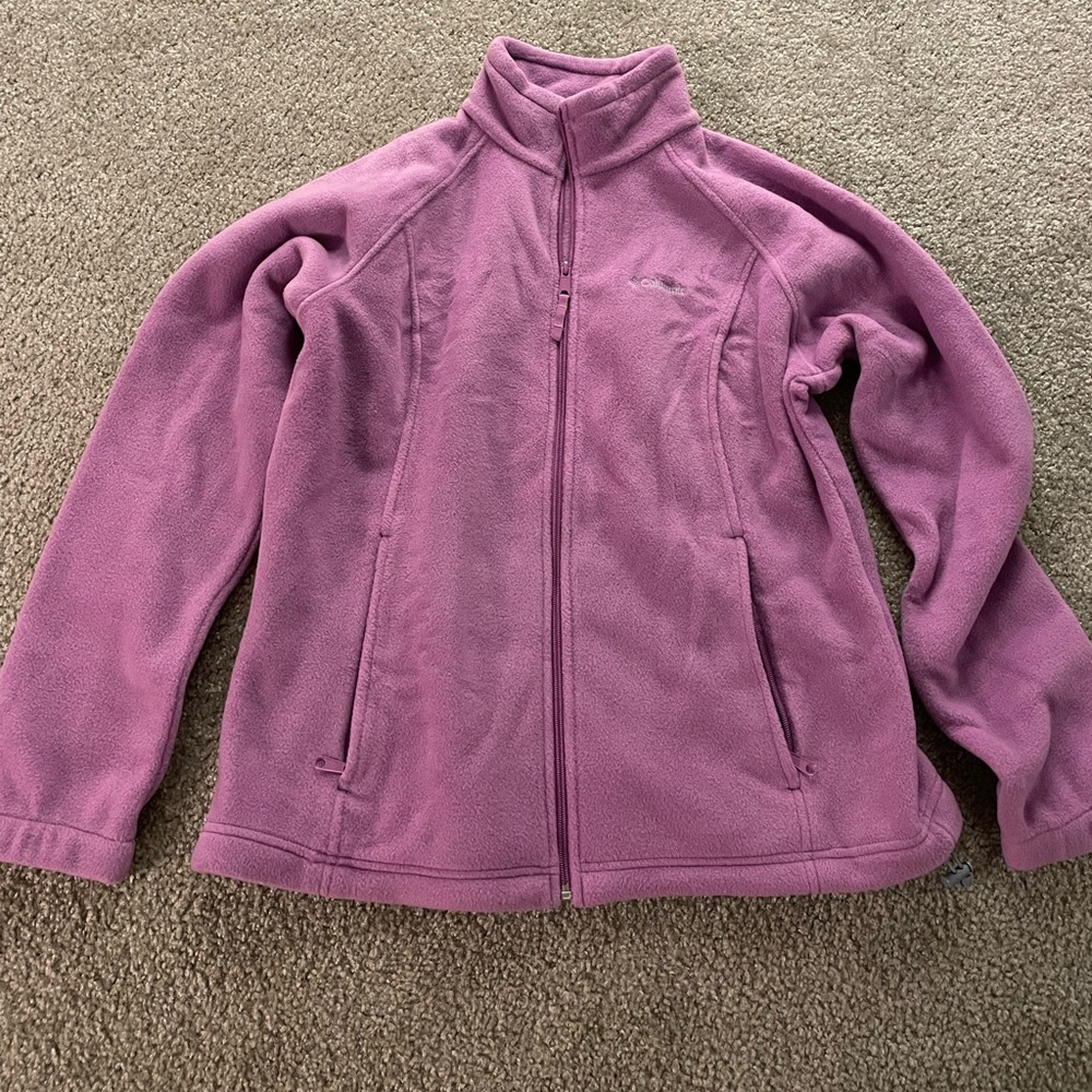 Columbia pastel pink purple fleece sweater jacket